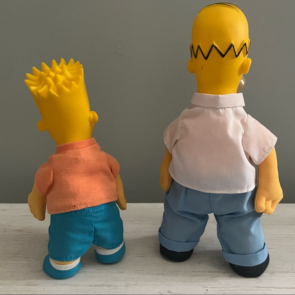 Simpsons Vintage 1990s Soft Body Dolls Homer Bart - Picture 6 of 16